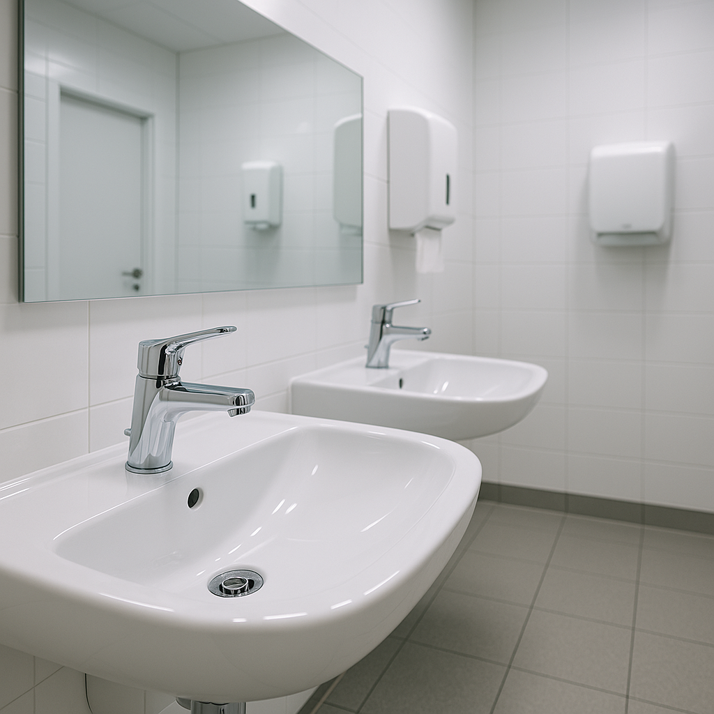 Washroom cleaning and sanitising